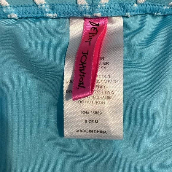Betsey Johnson Allure Stripe High Waist Bikini Size M Blue - Picture 8 of 9